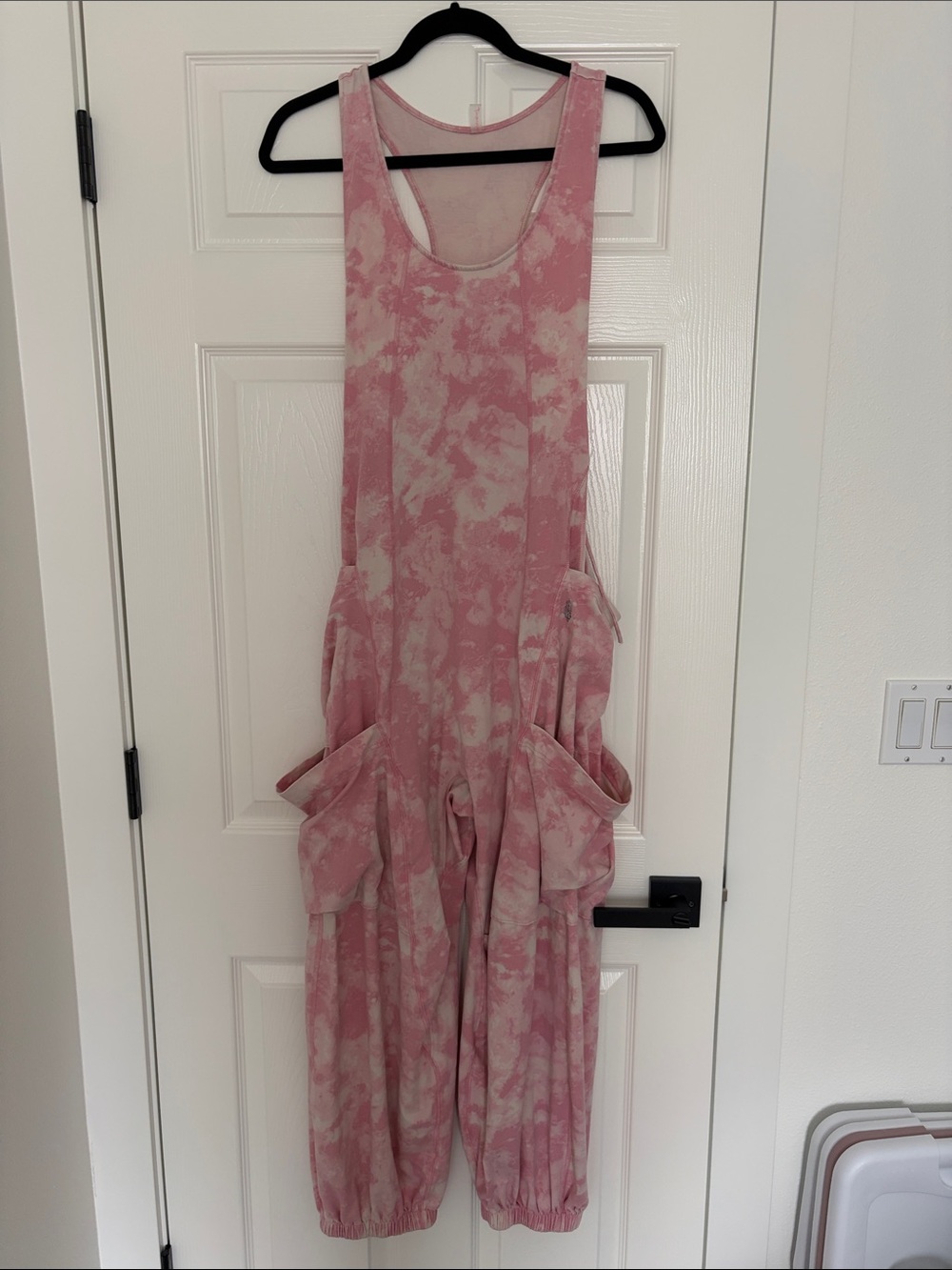 Free people Pink Tie-Dye Cargo Pocket Overalls hot shot xs